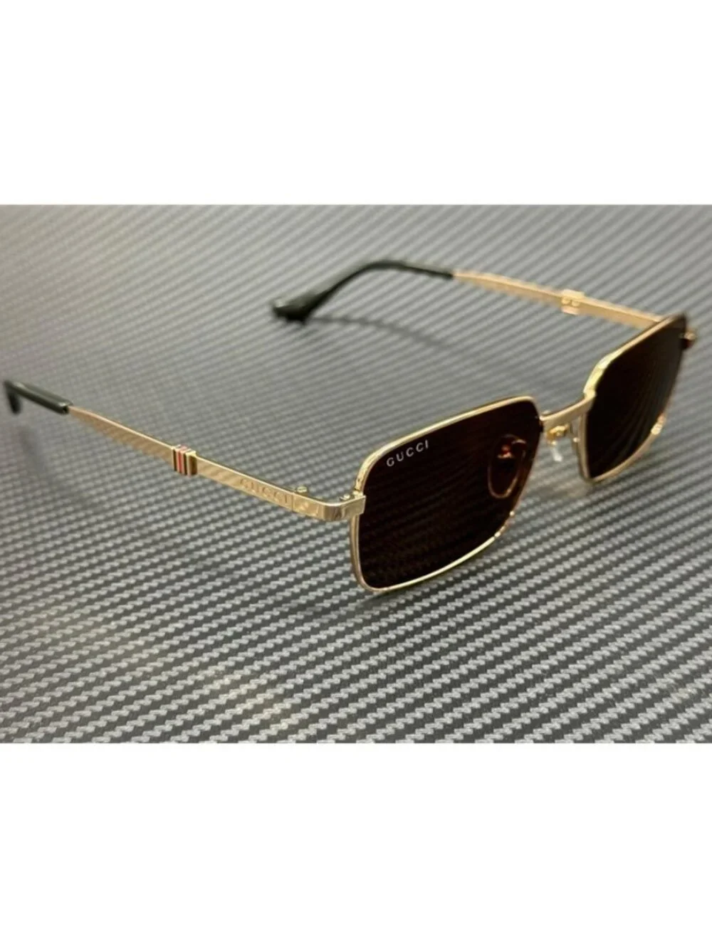 New Gucci Men Gold Sunglasses 56-18-145